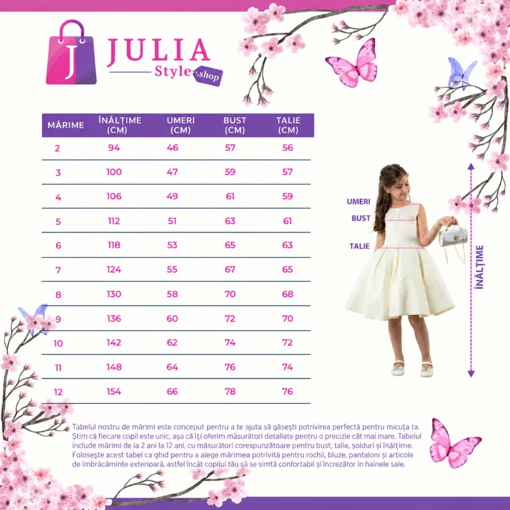 Tabel de mărimi Julia Style